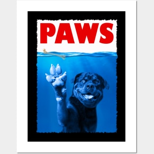 Bold and Beautiful Rottweiler PAWS, Stylish Canine Couture Tee Posters and Art